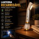 Ver imagem 5 de Lanterna Recarregavel 2 em 1 Abajur Mesa 25cm Multi LED sem Fio Alta Potencia