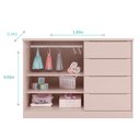 Ver imagem 6 de Jogo de Quarto Infantil Pérola com Guarda Roupa e Cômoda Rosê - Phoenix Baby