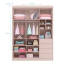Ver imagem 4 de Jogo de Quarto Infantil Pérola com Guarda Roupa e Cômoda Rosê - Phoenix Baby