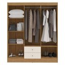 Ver imagem 4 de Guarda Roupa Casal Versa 6 Portas Freijó Off White Fosco com Armário Multiuso Aura Freijó Fosco - Ki