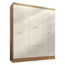 Ver imagem 2 de Guarda Roupa Casal Versa 6 Portas Freijó Off White Fosco com Armário Multiuso Aura Freijó Fosco - Ki