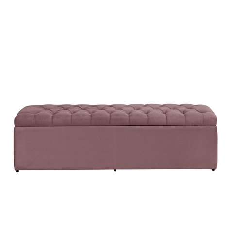 Calçadeira Baú Imperatriz 120 cm Suede Rosê