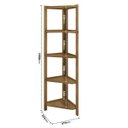 Ver imagem 2 de Estante de Canto Zoe em Madeira Maciça Cor Nogueira 5 Níveis