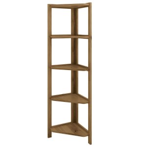 Estante de Canto Zoe em Madeira Maciça Cor Nogueira 5 Níveis
