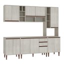 Ver imagem 1 de Cozinha Modulada New 240x214 Cm Balcão Tampo Armário Nicho Forno Mdp Legno - Clicklar