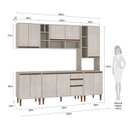 Ver imagem 3 de Cozinha Modulada New 240x214 Cm Balcão Tampo Armário Nicho Forno Mdp Legno - Clicklar