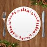Mesa Posta Sousplat Natal Branco e Vermelho - 1