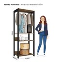 Ver imagem 3 de Módulo para Closet 2 Prateleiras Aberto Byte Marrom/Mel/Preto