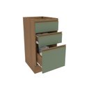 Ver imagem 3 de Balcão 3 Gavetas Kappesberg Celeste 100% Mdf Nogueira/verde Oliva 40cm