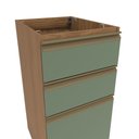 Ver imagem 5 de Balcão 3 Gavetas Kappesberg Celeste 100% Mdf Nogueira/verde Oliva 40cm