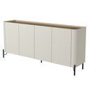Ver imagem 5 de Aparador Buffet para Sala de Jantar 4 Portas Pés Industrial Preto Naim I03 Luna Louro - Lyam Decor