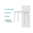 Ver imagem 4 de Conjunto Mesa Sala Jantar Dobrável e 4 Banquetas 105 Prata Branco Prata Preto Carraro