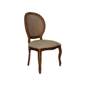 Cadeira Madeira Maciça Estofada Medalhão