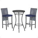 Ver imagem 1 de Mesa Bistrô e 2 Banquetas Roma Preta Corda Náutica Estofado 10 Trama Original