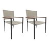 Kit 2 Cadeiras Piracicaba Corda Náutica Braço com Detalhe em Madeira Base Alumínio Preto/areia - 1