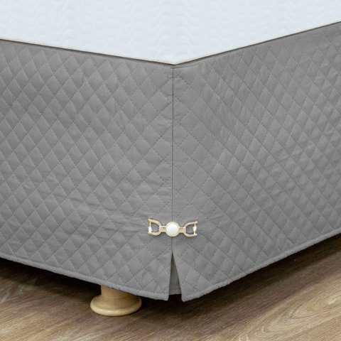 Saia Box Casal Matelada Com Pingente:Cinza