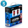 Kit com 5 Cabos Hdmi Versão 2.0, 19 Pinos, 4k, Ultra Hd, 3d - 10 Metros - 1