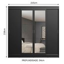 Ver imagem 4 de Guarda-roupa Casal Madesa Austin 4 Portas de Correr com Espelhos 3 Gavetas