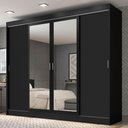Ver imagem 1 de Guarda-roupa Casal Madesa Austin 4 Portas de Correr com Espelhos 3 Gavetas