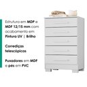 Ver imagem 5 de Comoda 5 Gavetas 64 cm Paola Branco Rudk