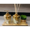 Ver imagem 1 de Kit Jogo Banheiro Porta Sabonete Gold Dourado Aroma Vasinho