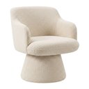 Ver imagem 1 de Poltrona Jade Base Cone Giratória Bouclé Off White - Nexta Casa