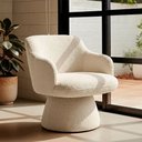 Ver imagem 2 de Poltrona Jade Base Cone Giratória Bouclé Off White - Nexta Casa
