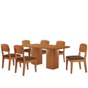 Ver imagem 2 de Mesa de Jantar Eloise 180cm Tampo Mdf Laminado com 6 Cadeiras Copper Moderna Mobília