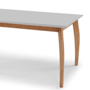 Ver imagem 5 de Mesa Binah Tampo Off-white de Vidro Colado em Base de Madeira Freijó e Pés Madeira Maciça Medidas1,8