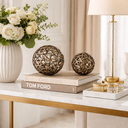 Ver imagem 4 de Escultura Esfera Vazado Geométrico em Polirresina (g)