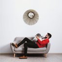 Ver imagem 3 de Espelho decorativo de parede redondo com moldura palitada Saturno Dourado