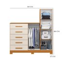 Ver imagem 3 de Guarda Roupa Casal Doble com Espelho 06 Portas e Cômoda New Master 02 Portas e 05 Gavetas Cinamomo