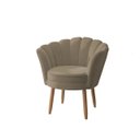 Ver imagem 4 de Kit 02 Poltronas Decorativas e Namoradeira Sofá Pétala Luxo Veludo Capuccino Pés Palito - Visan Esto