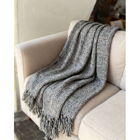 Manta em Algodão 1,40 X 2,30 Mesclado Preto/cru