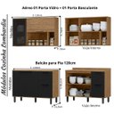 Ver imagem 4 de Cozinha Modulada Completa de Canto Lombardia Freijó Nero - Alj Móveis
