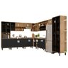 Cozinha Modulada Completa de Canto Lombardia Freijó Nero - Alj Móveis - 2
