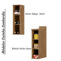 Cozinha Modulada Completa de Canto Lombardia Freijó Nero - Alj Móveis - 5