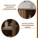 Ver imagem 7 de Gabinete para Banheiro 80cm com 2 Portas 2 Nichos e Cuba de Sobrepor Noruega Marrom/Freijó