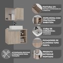 Ver imagem 2 de Conjunto Gabinete Banheiro Virtus 60cm - Gabinete + Cuba + Espelheira Madeirado Inteiro