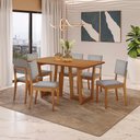 Ver imagem 1 de Conjunto Sala de Jantar Dora em Madeira Maciça 6 Cadeiras Boucle Cinza