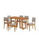 Ver imagem 2 de Conjunto Sala de Jantar Dora em Madeira Maciça 6 Cadeiras Boucle Cinza