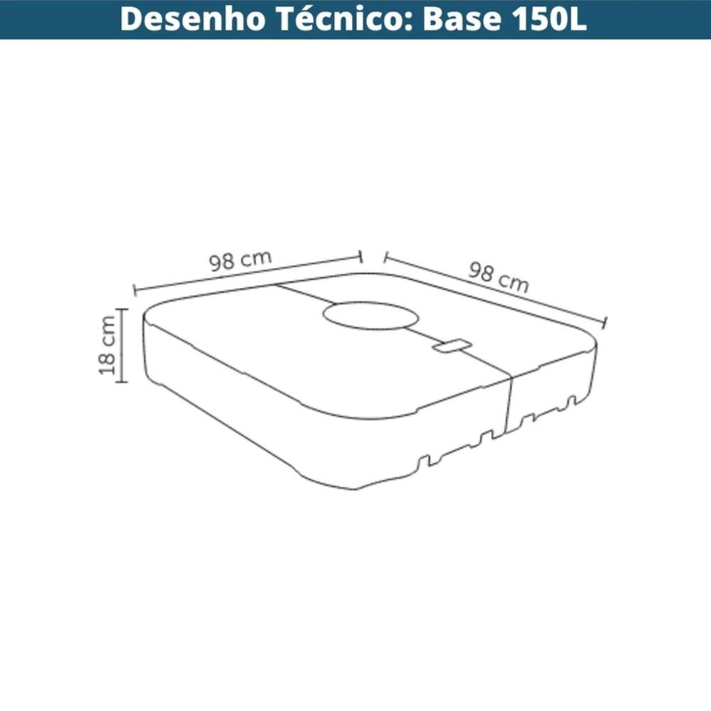 Ombrelone Lateral com Base 150 Lt Hdpe Tulum Rivatti 300 Cm (larg) Alumínio Capa Poliéster Fendi - 6