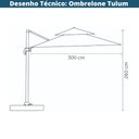 Ver imagem 5 de Ombrelone Lateral com Base 150 Lt Hdpe Tulum Rivatti 300 Cm (larg) Alumínio Capa Poliéster Fendi