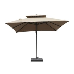 Ombrelone Lateral com Base 150 Lt Hdpe Tulum Rivatti 300 Cm (larg) Alumínio Capa Poliéster Fendi - 2