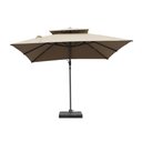 Ver imagem 2 de Ombrelone Lateral com Base 150 Lt Hdpe Tulum Rivatti 300 Cm (larg) Alumínio Capa Poliéster Fendi