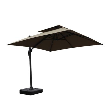 Ombrelone Lateral com Base 150 Lt Hdpe Tulum Rivatti 300 Cm (larg) Alumínio Capa Poliéster Fendi