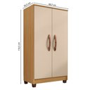Ver imagem 4 de Armario Multiuso 2 Portas 6522 61 Cm Carvalho Am Off White Incp