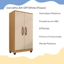 Ver imagem 5 de Armario Multiuso 2 Portas 6522 61 Cm Carvalho Am Off White Incp
