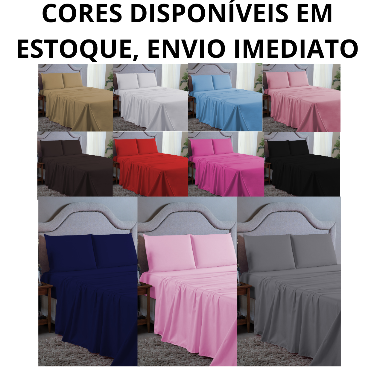 Jogo de Cama Lençol King Size 400 Fios Poliéster 4 Peças Conjunto com Elástico e Fronhas:preto - 7