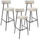 Ver imagem 1 de Kit 03 Banquetas Altas Cozinha Bar Sala De Jantar Em Aço Milão L02 Bouclê Creme - Lyam Decor